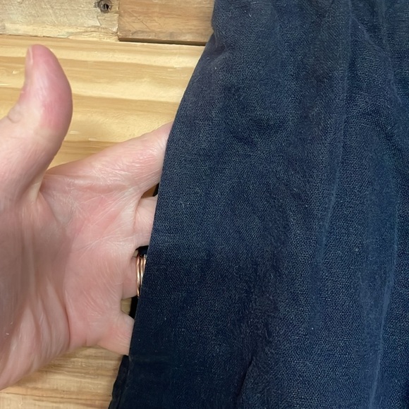 J. Crew size 0 Navy Blue Linen/Cotton Blend Mini Elastic Waist Band Skirt - Picture 2 of 9